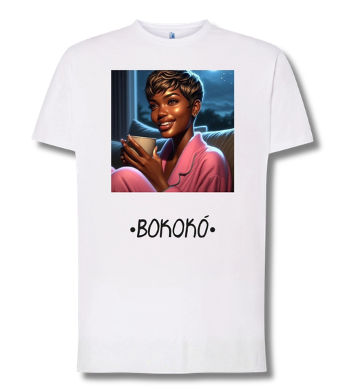 Camiseta de manga corta con estampado estilo afro
