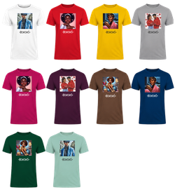 Camiseta de manga corta con estampado estilo afro