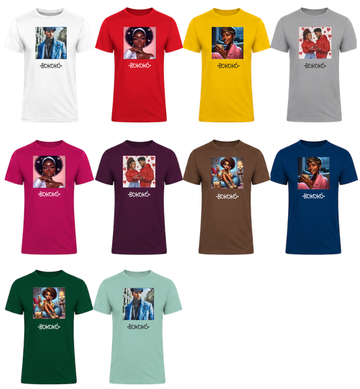 Camiseta de manga corta con estampado estilo afro